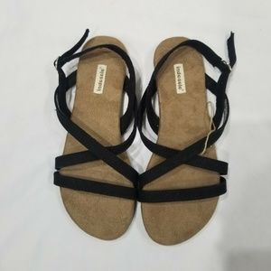 Indosole Desa Collection Biku Sandal Eco Vegan Sandals Black Women's Size 5 / 36